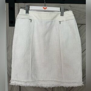 White House Black Market Textured White Mini Skirt